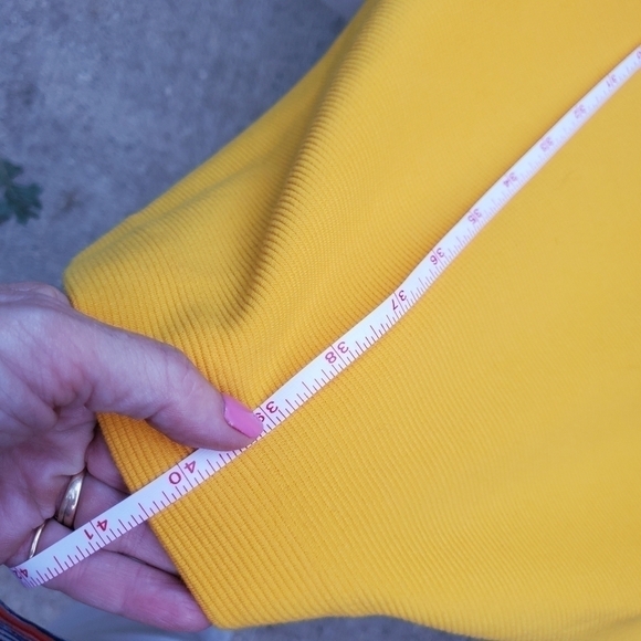 Boden Bronte Ottoman Yellow Rib Textured Knit 3/4 Sleeve Vneck Sz. 12L Dress - Picture 6 of 11